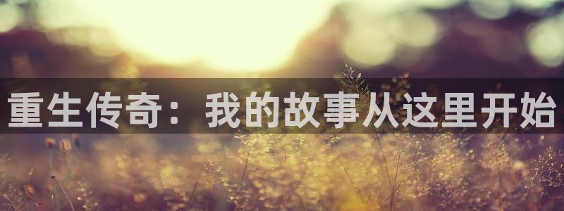恒盛娱乐登录：重生传奇：我的故事从这里开始