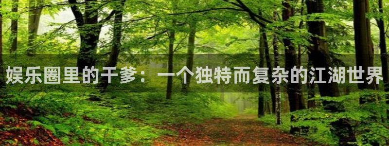 恒盛娱乐登录：娱乐圈里的干爹：一个独特而复杂的江湖世界